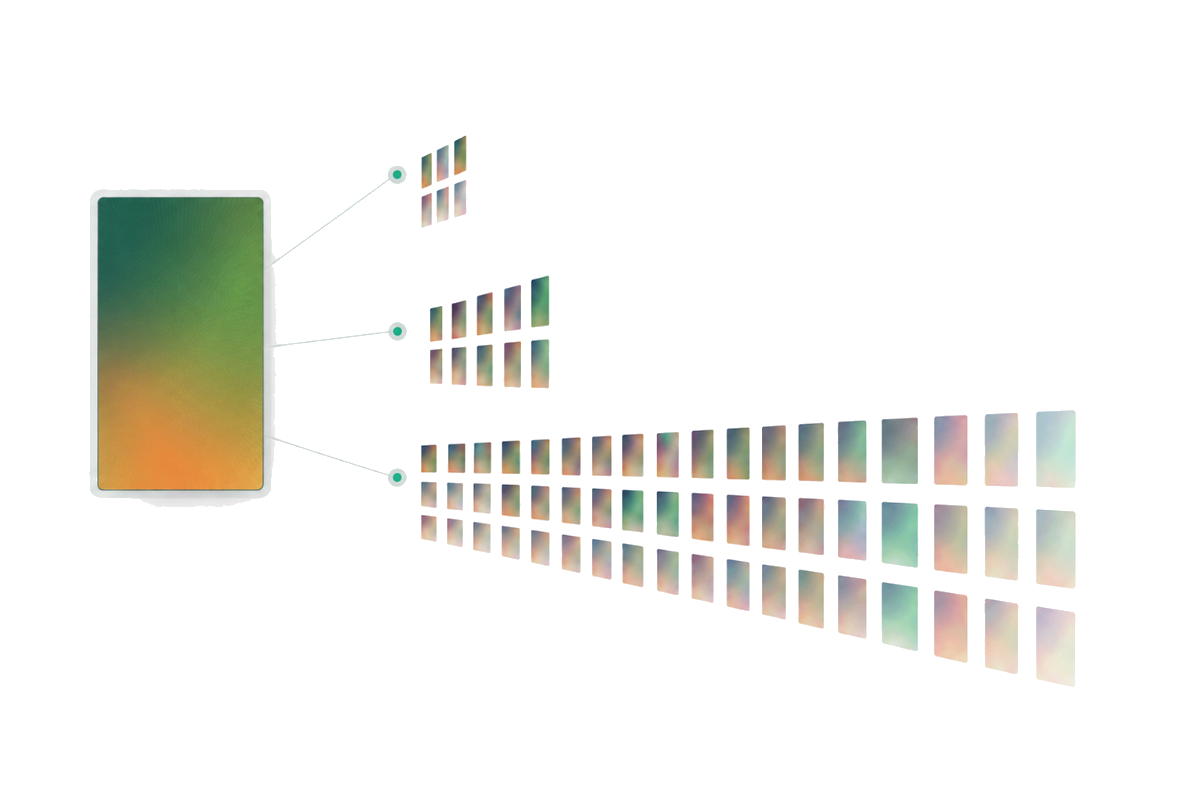 Your asset compared against your own history, purpose-built competitor datasets and a market-wide database of short-form video